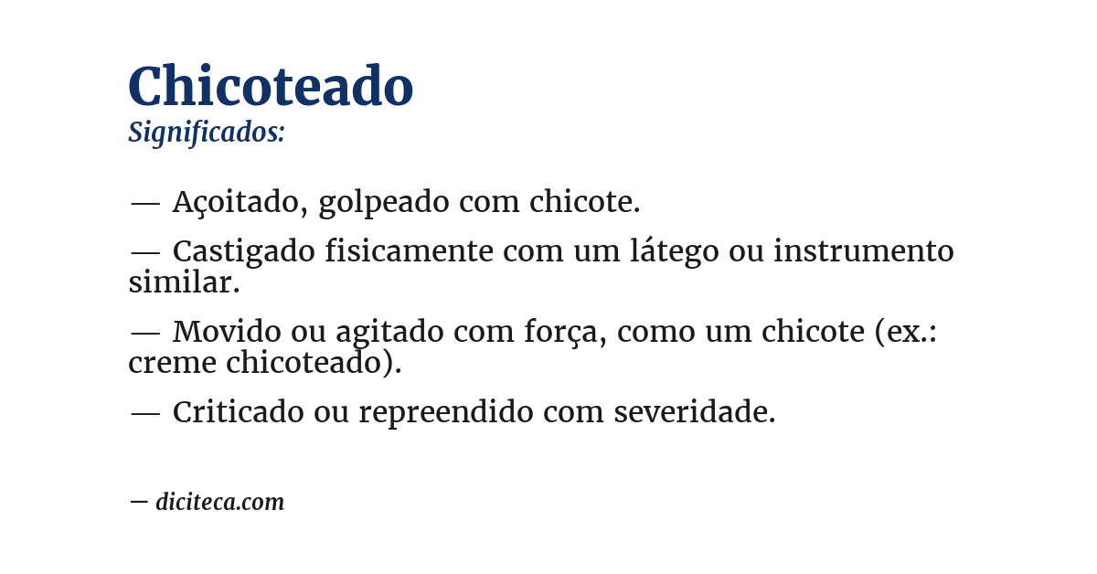 Significado de chicoteado