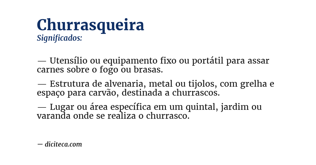 Significado de churrasqueira