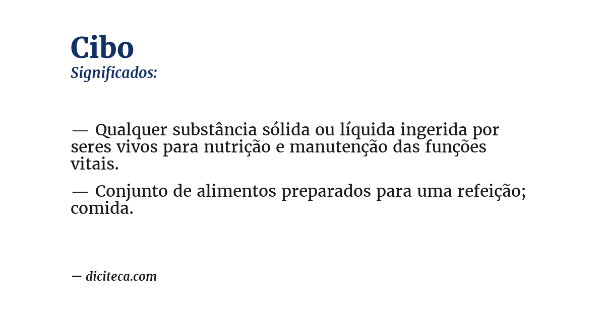 Significado de cibo