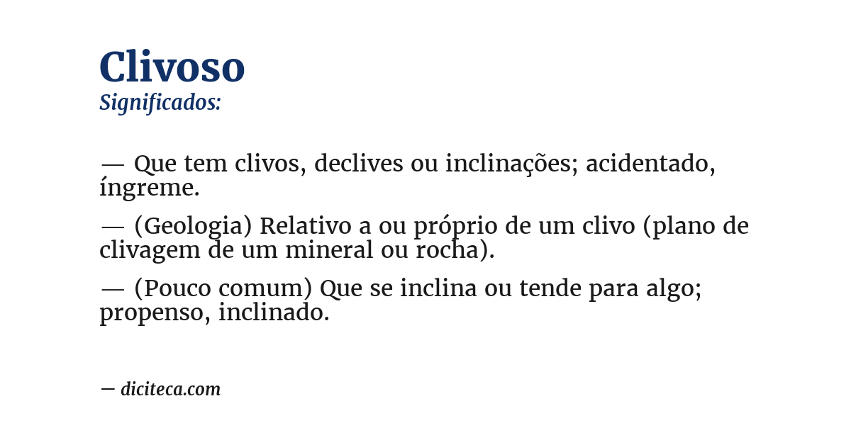 Significado de clivoso