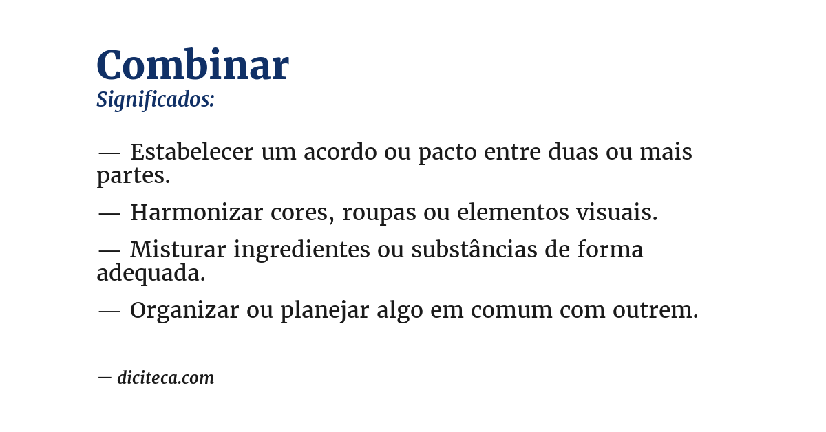 Significado de combinar