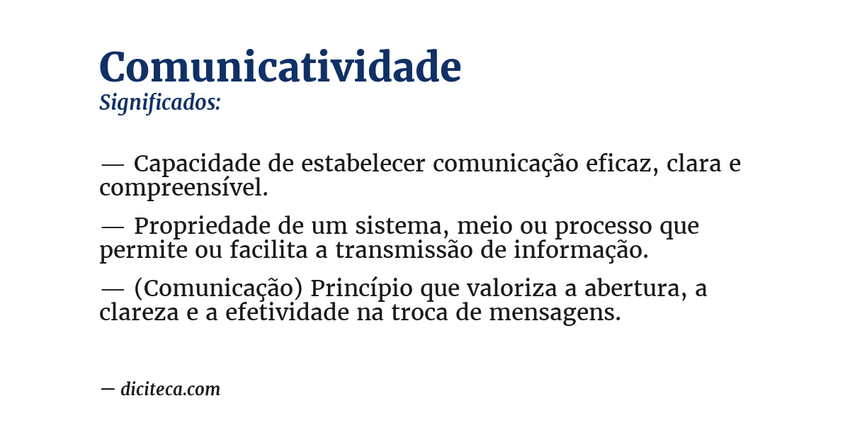 Significado de comunicatividade