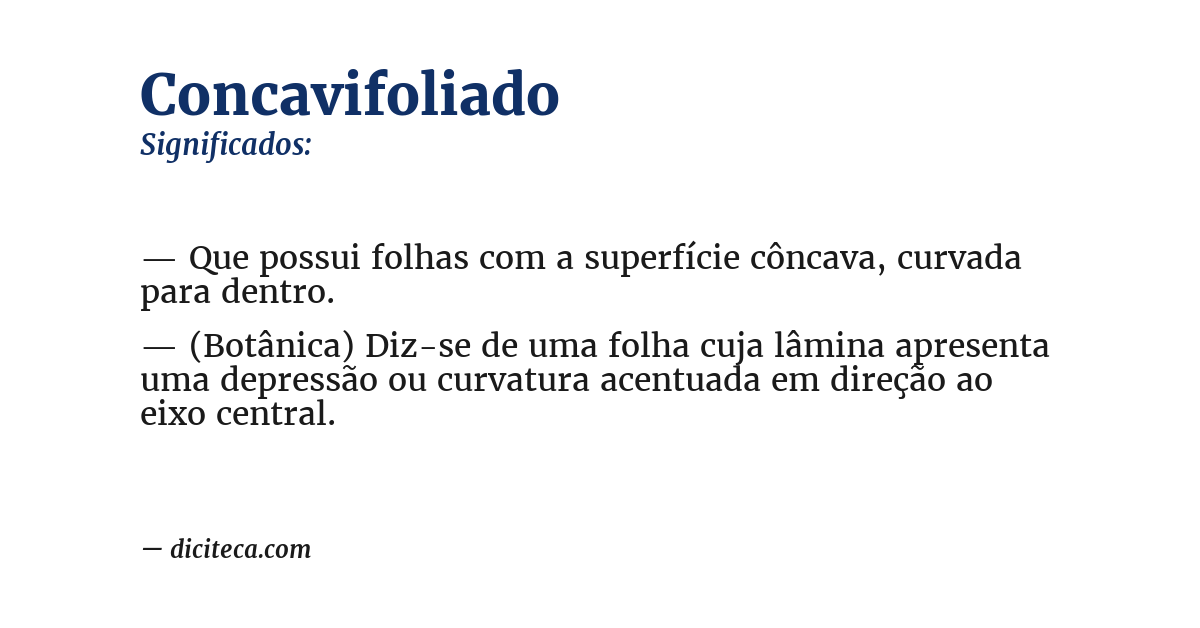 Significado de concavifoliado