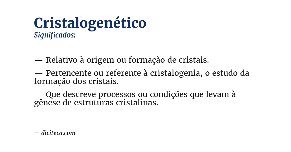Significado de cristalogenético