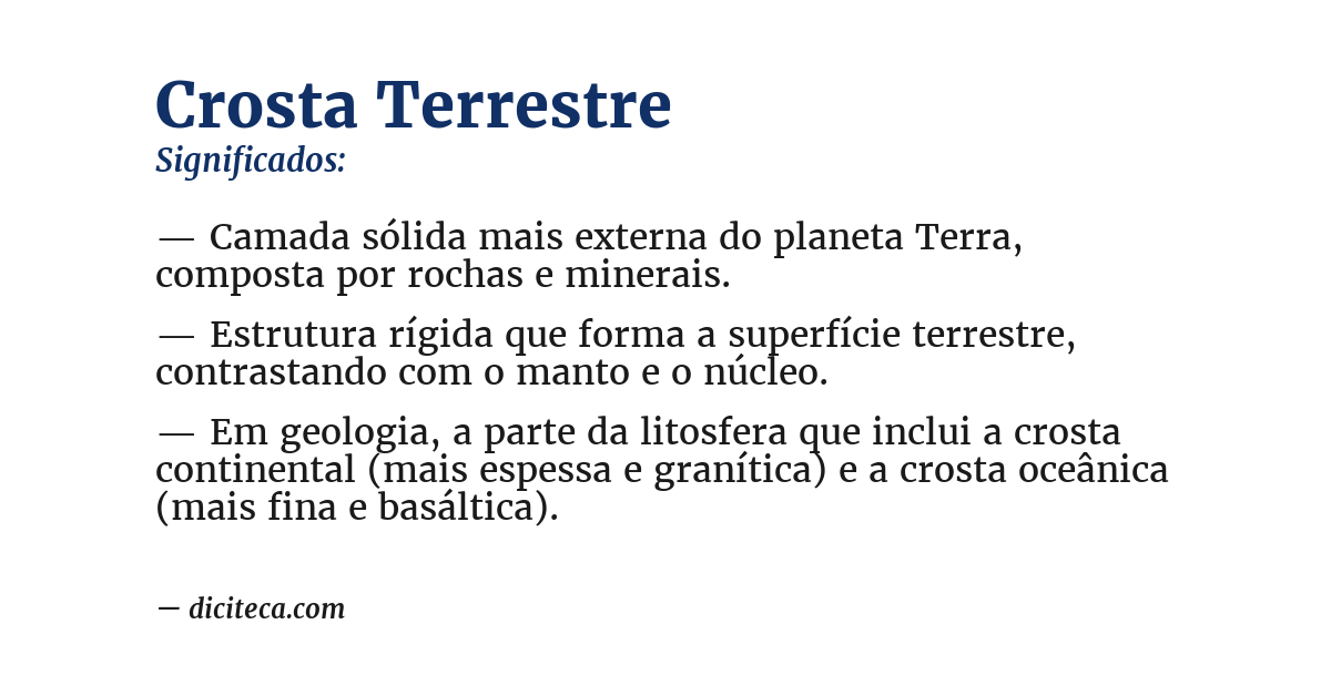 Significado de crosta terrestre