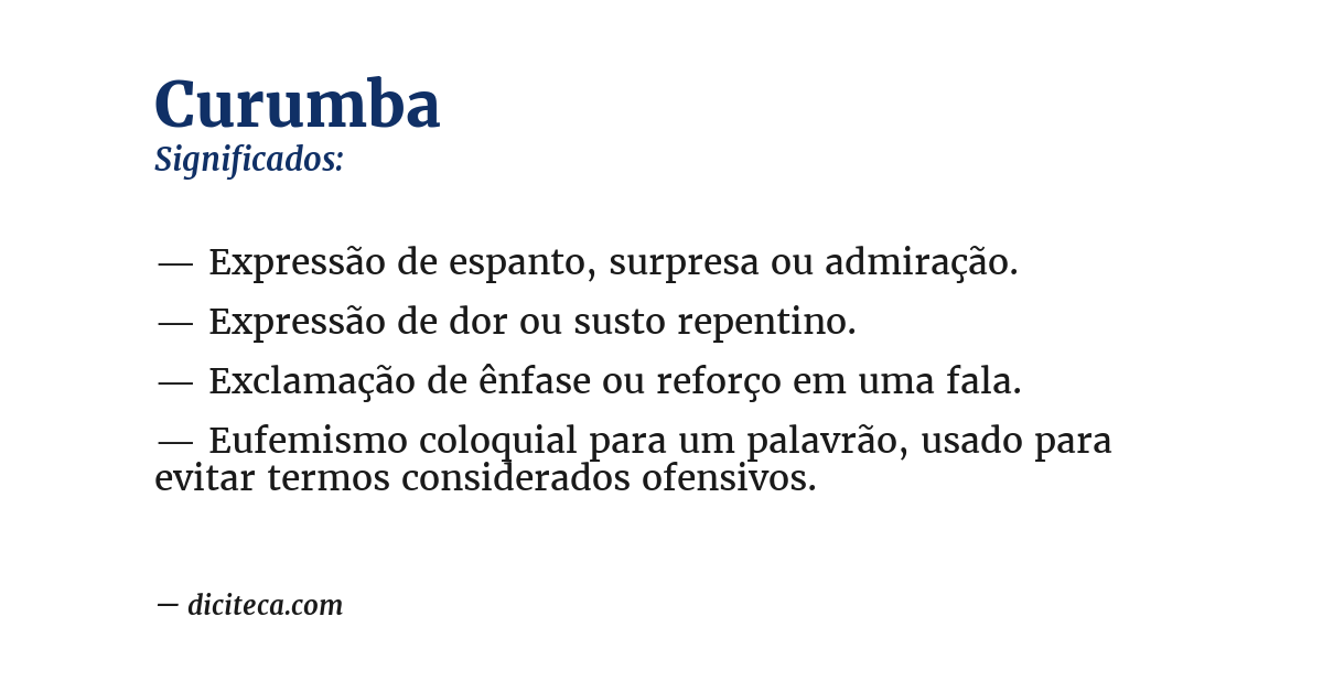 Significado de curumba