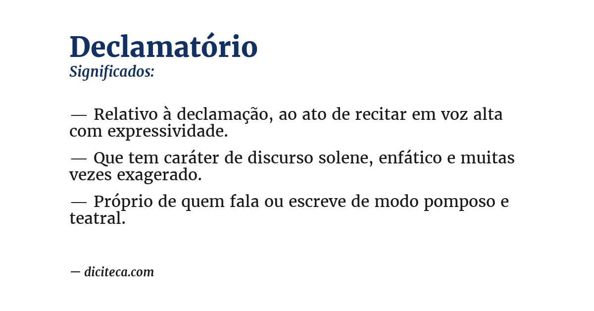 Significado de declamatório