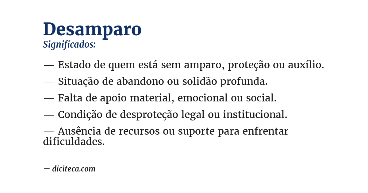 Significado de desamparo