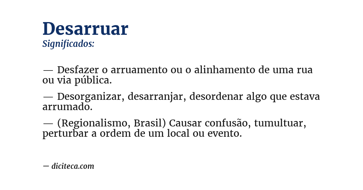 Significado de desarruar