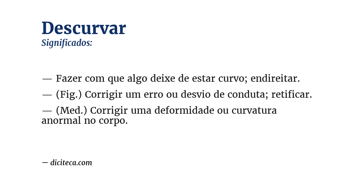 Significado de descurvar