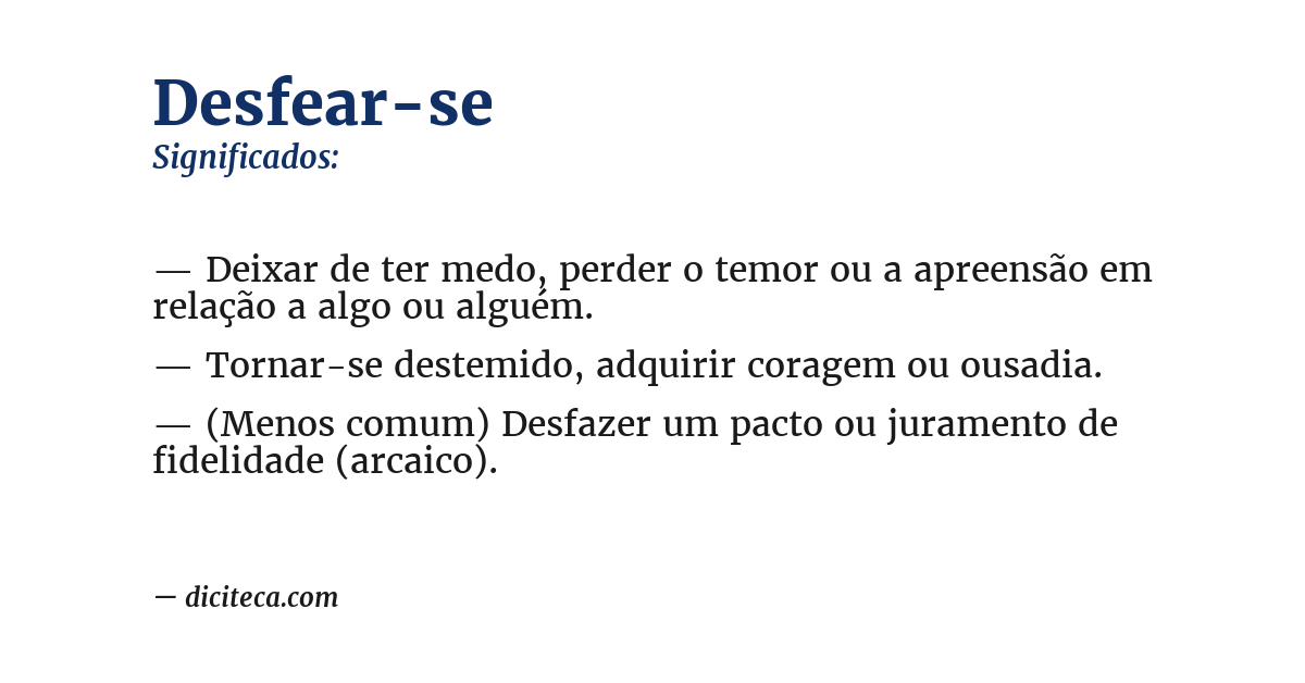 Significado de desfear-se