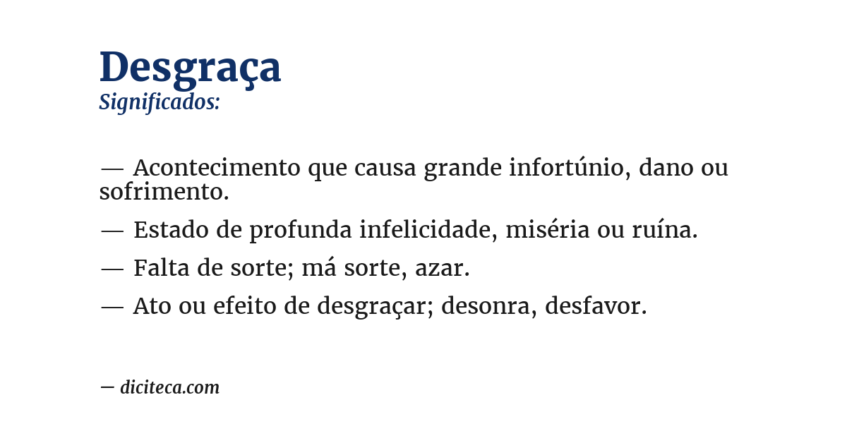 Significado de desgraça