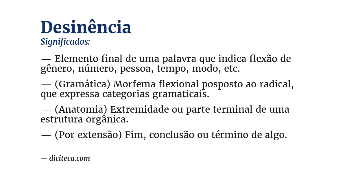 Significado de desinência