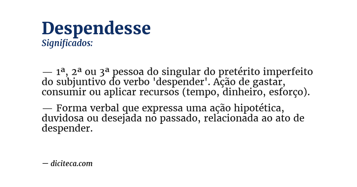 Significado de despendesse