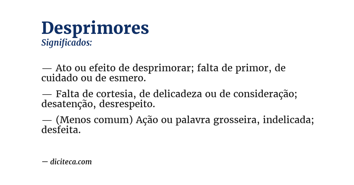 Significado de desprimores