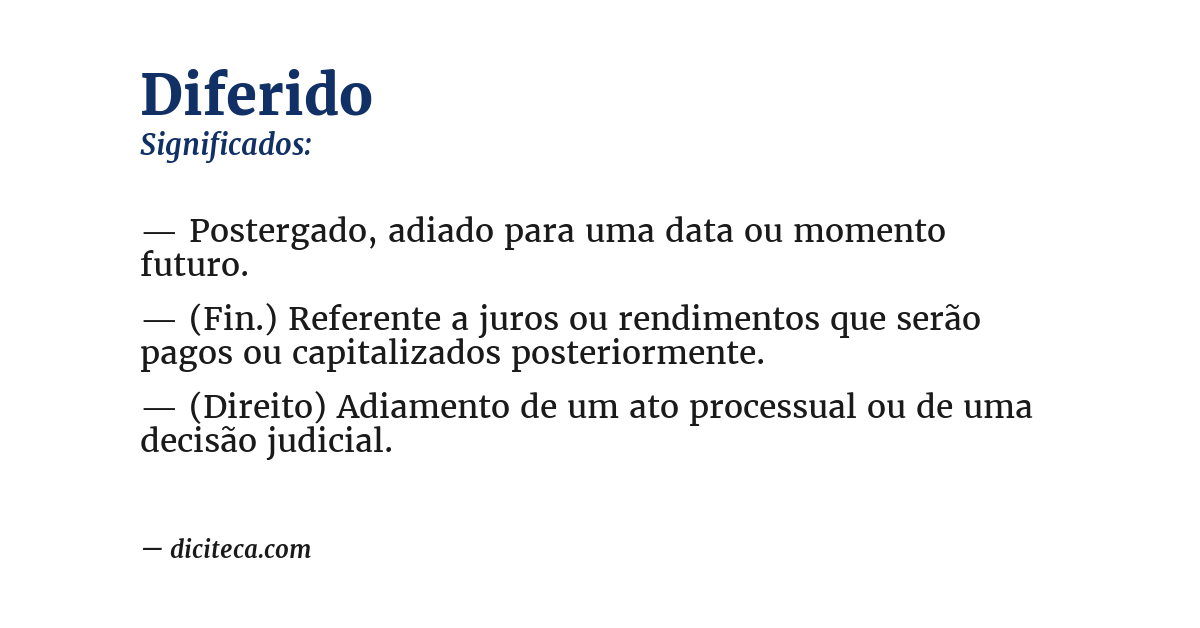 Significado de diferido