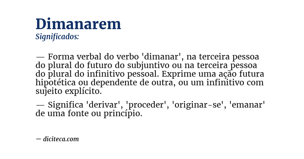Significado de dimanarem