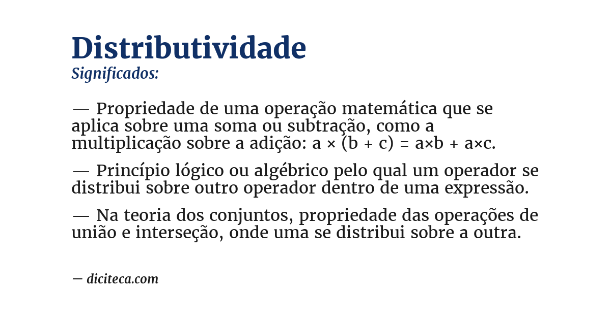 Significado de distributividade