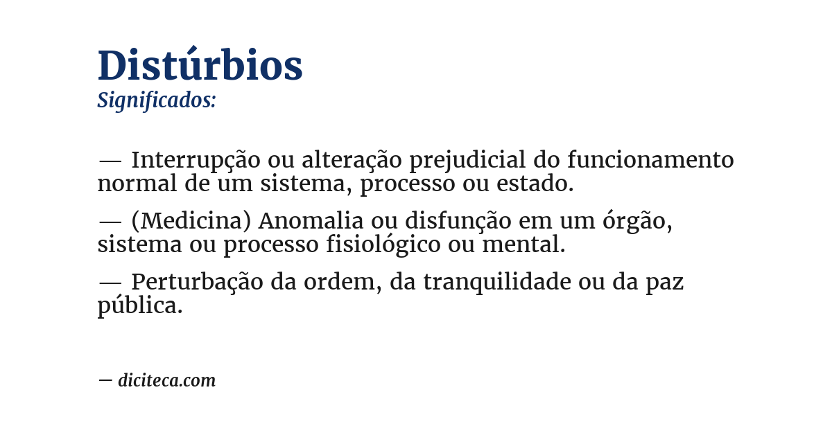 Significado de distúrbios