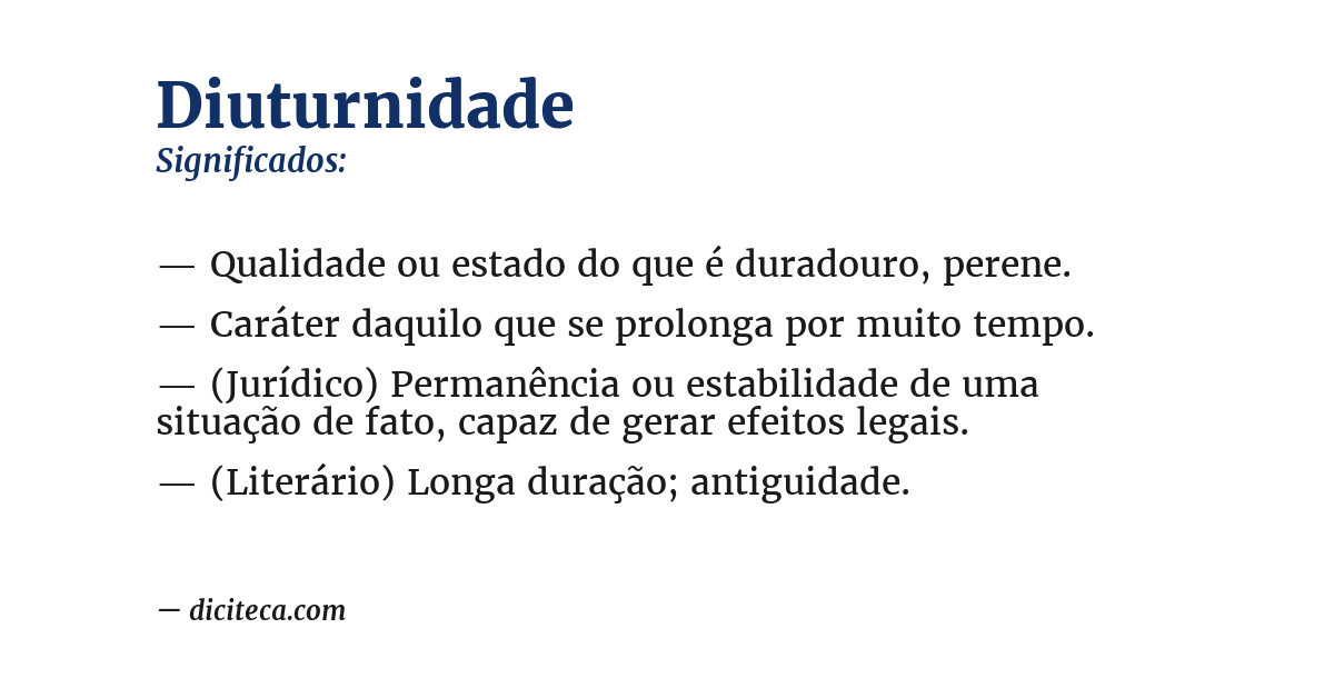 Significado de diuturnidade