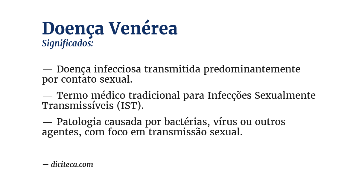 Significado de doença venérea