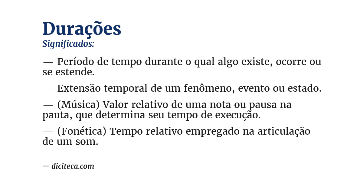 Significado de durações