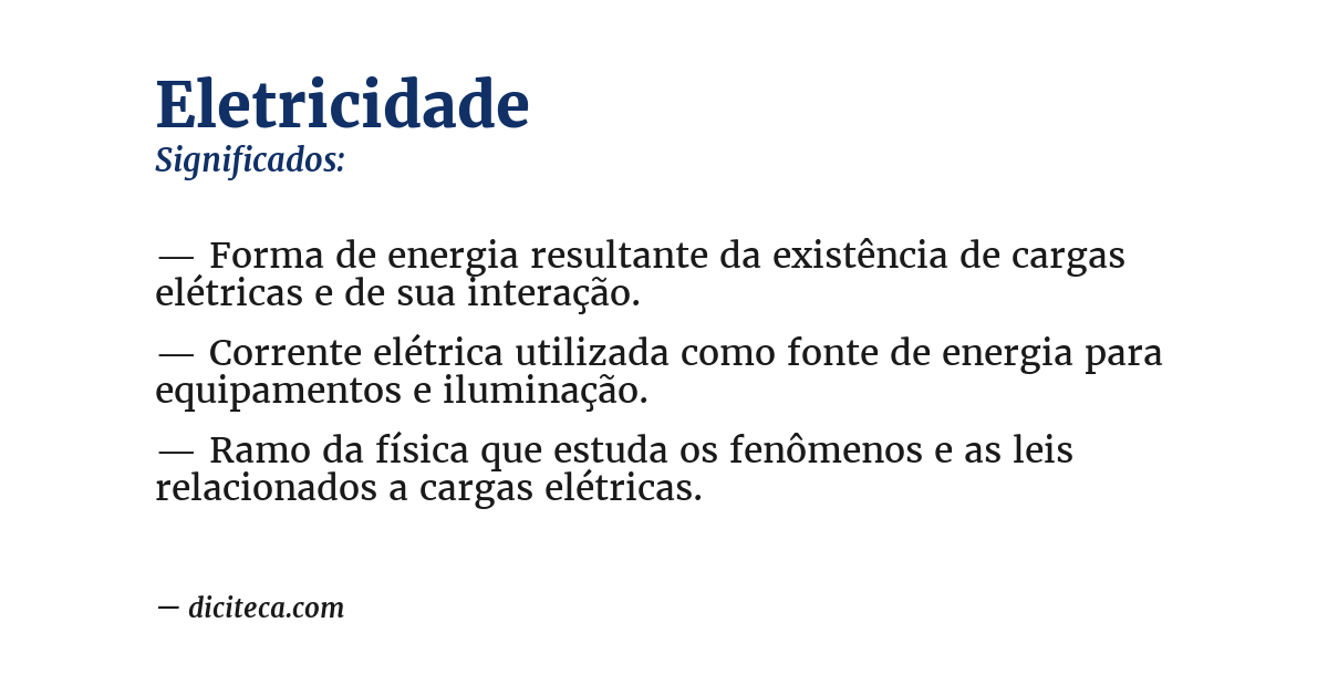 Significado de eletricidade