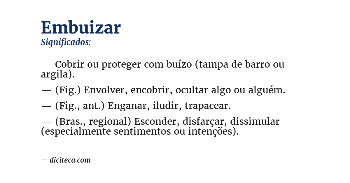 Significado de embuizar