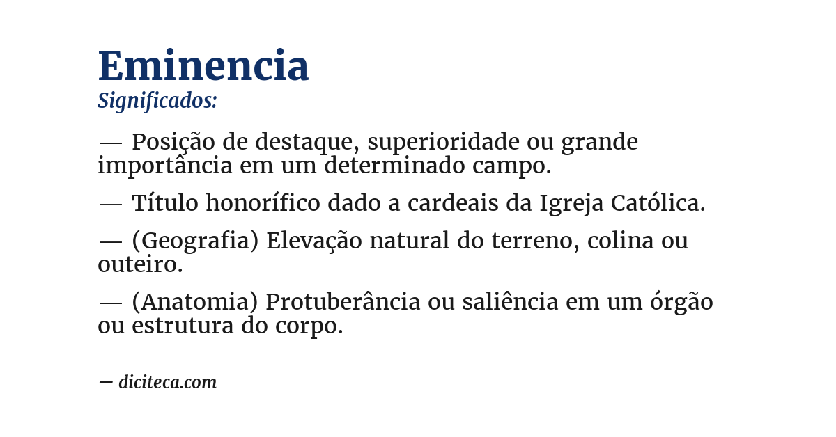 Significado de eminencia