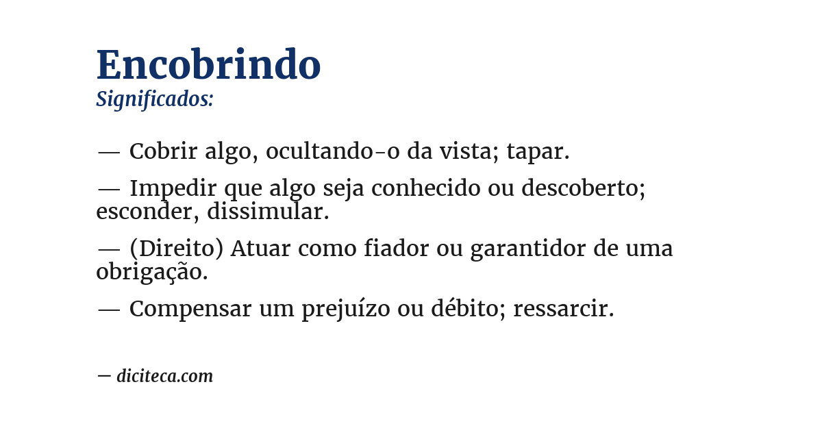 Significado de encobrindo