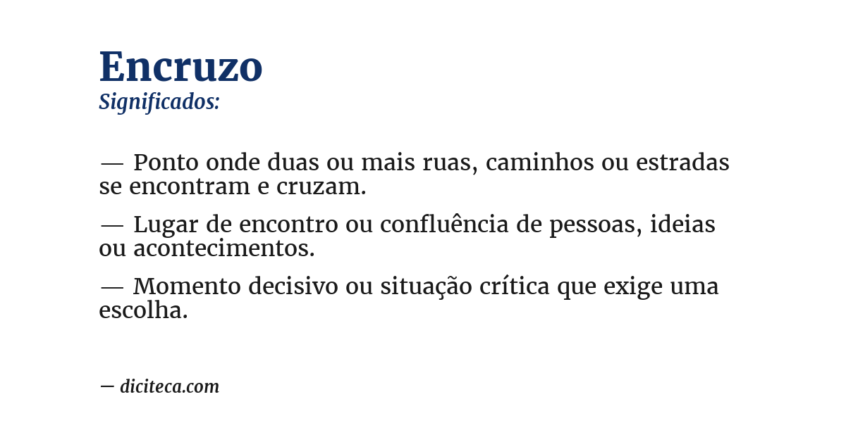 Significado de encruzo