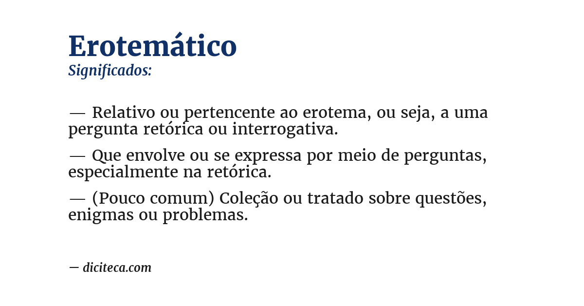 Significado de erotemático