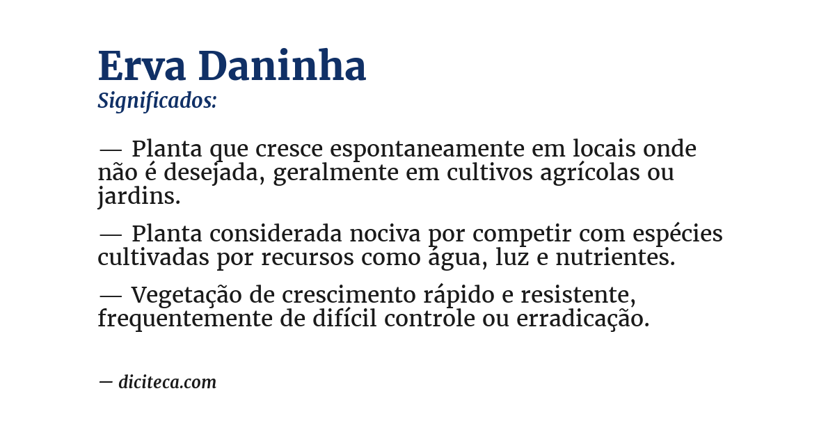 Significado de erva daninha