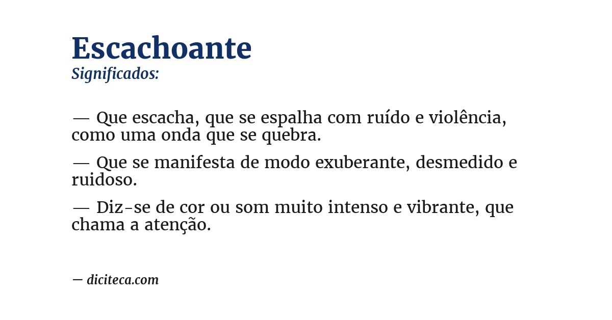 Significado de escachoante