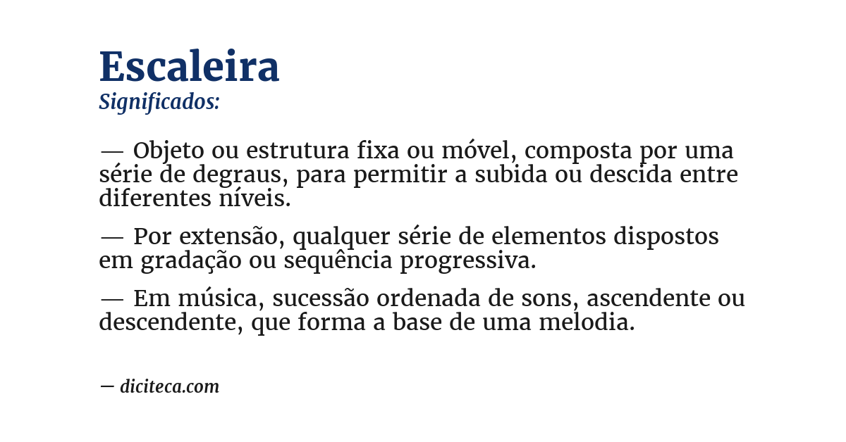Significado de escaleira