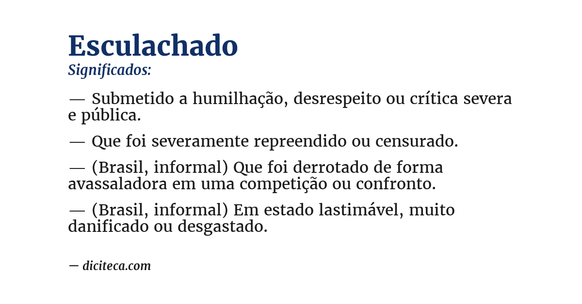 Significado de esculachado