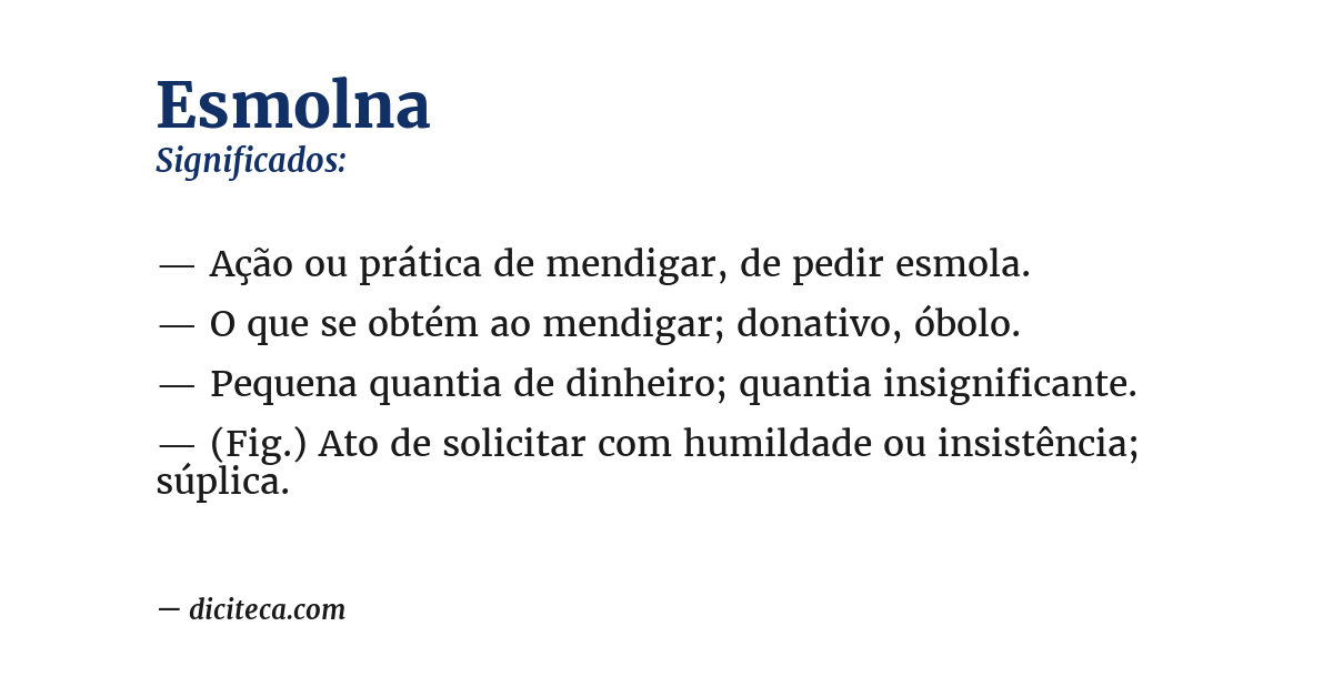 Significado de esmolna