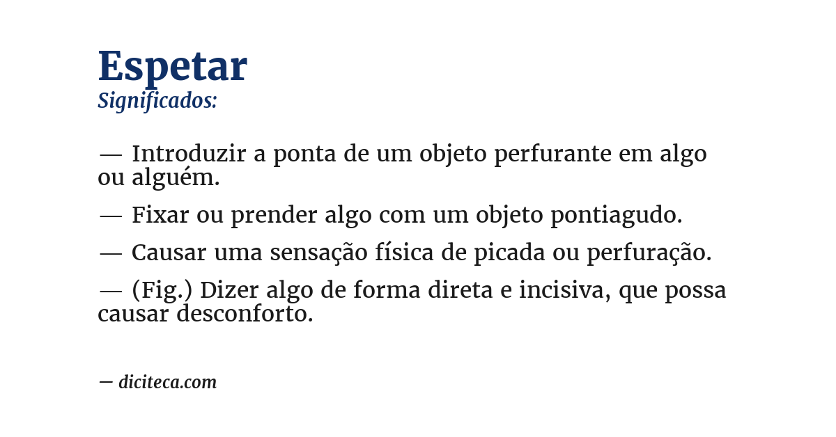 Significado de espetar