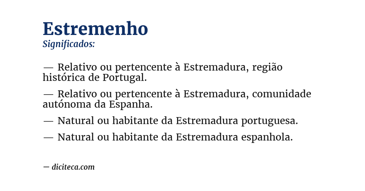 Significado de estremenho
