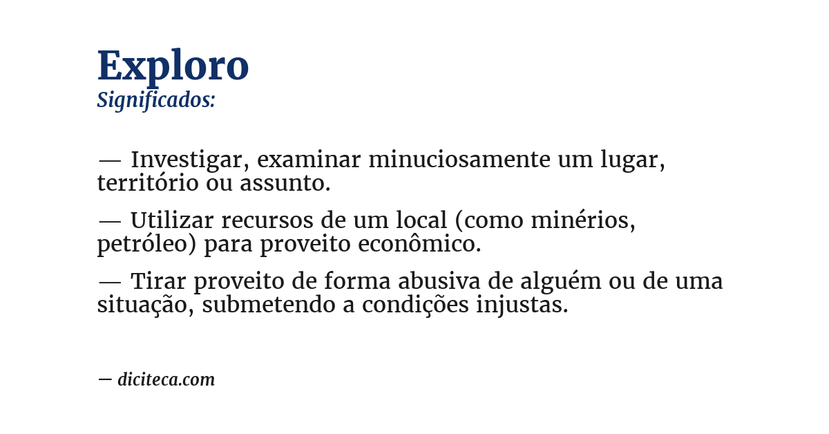 Significado de exploro