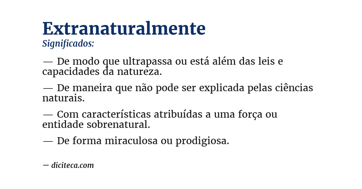 Significado de extranaturalmente