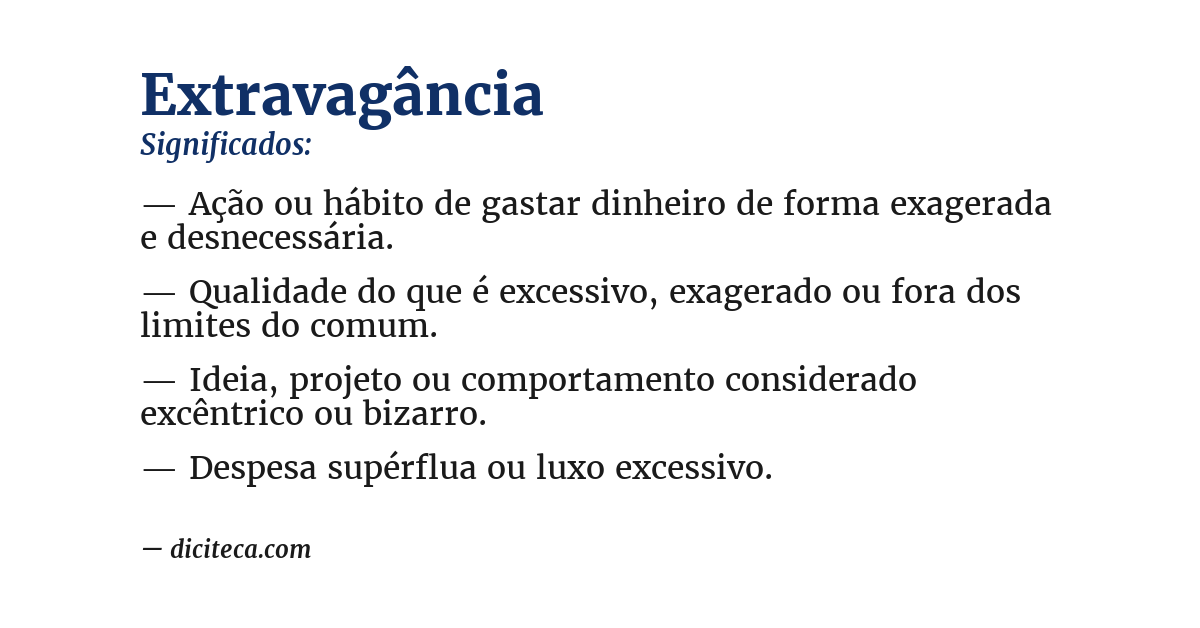 Significado de extravagância