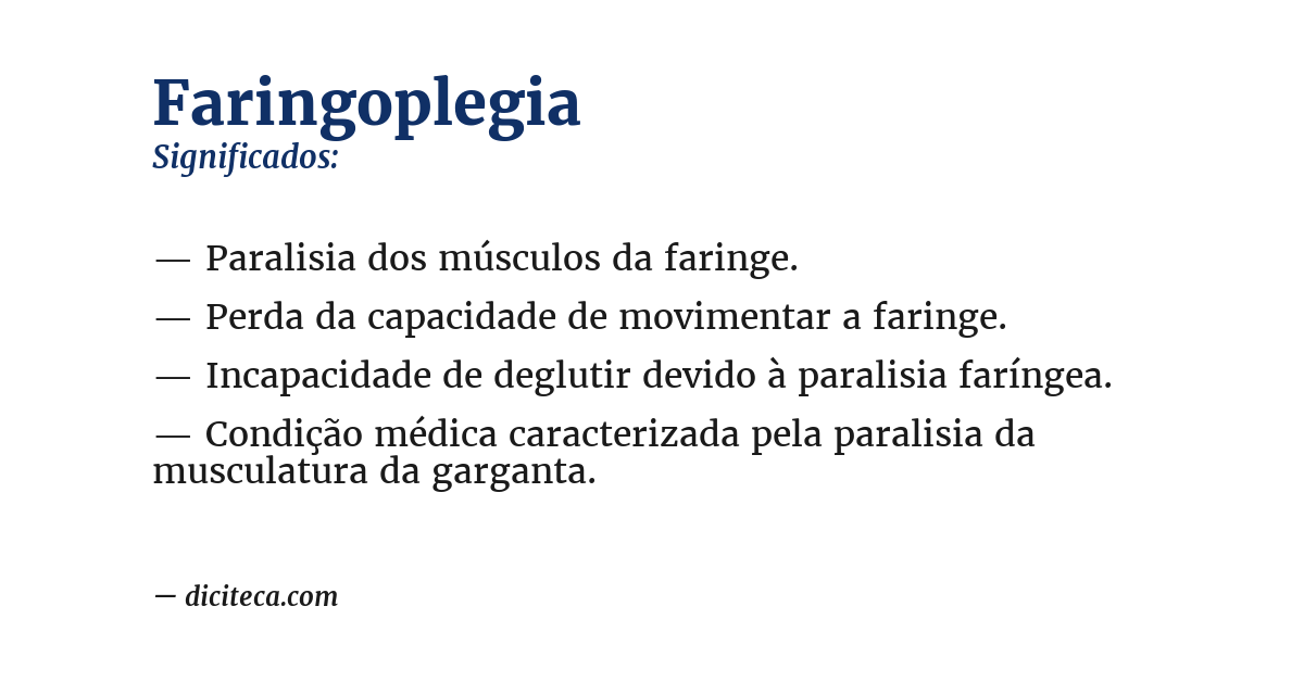 Significado de faringoplegia