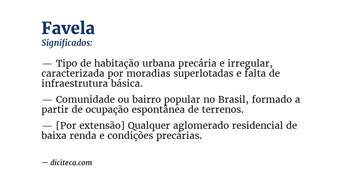 Significado de favela
