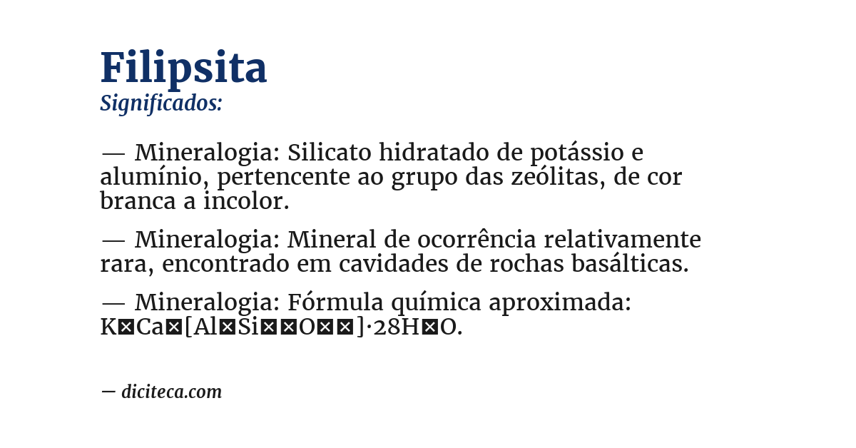 Significado de filipsita