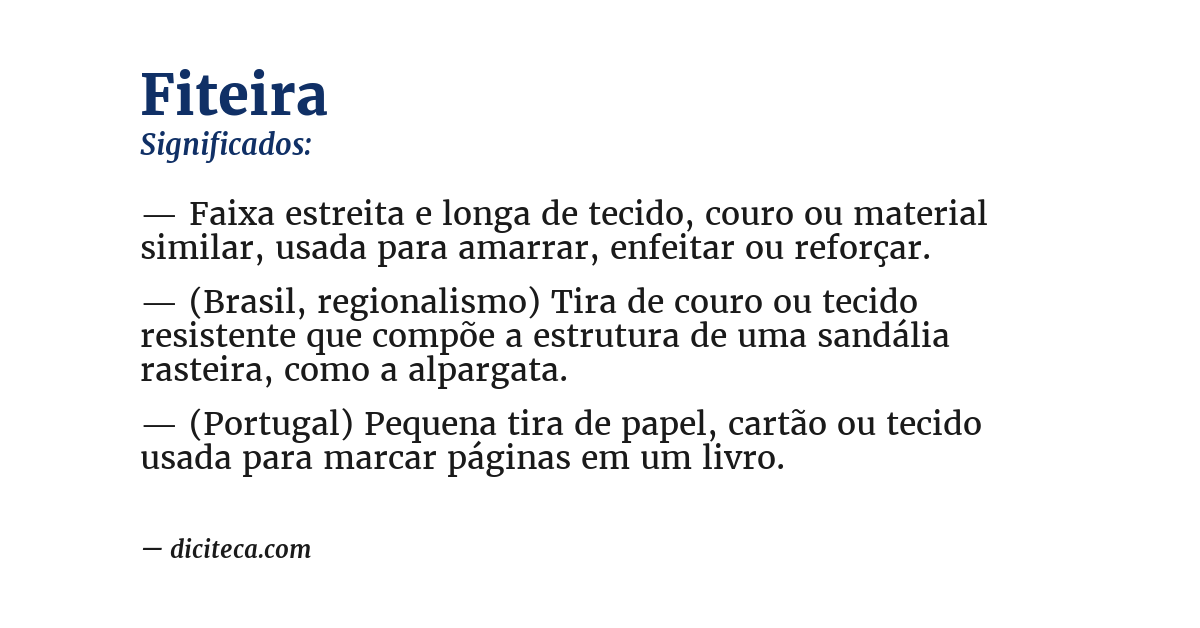 Significado de fiteira