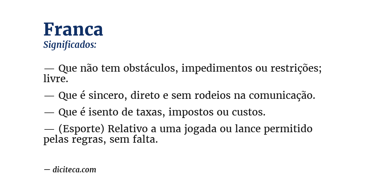 Significado de franca