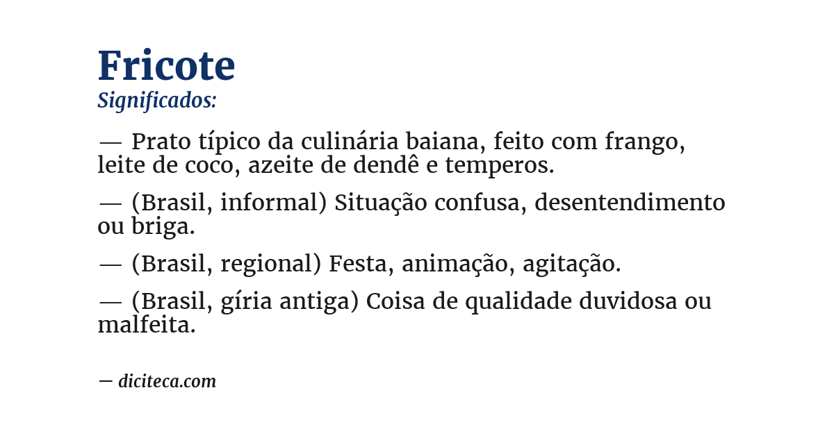 Significado de fricote