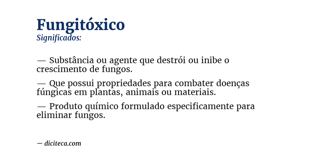 Significado de fungitóxico