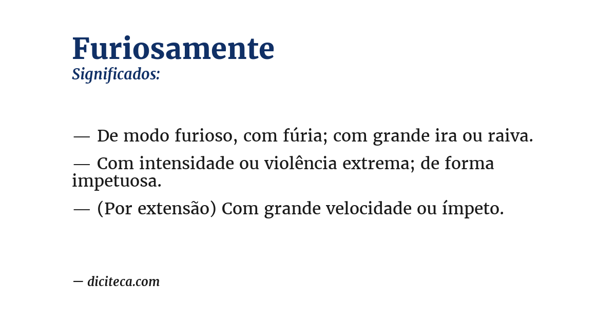 Significado de furiosamente